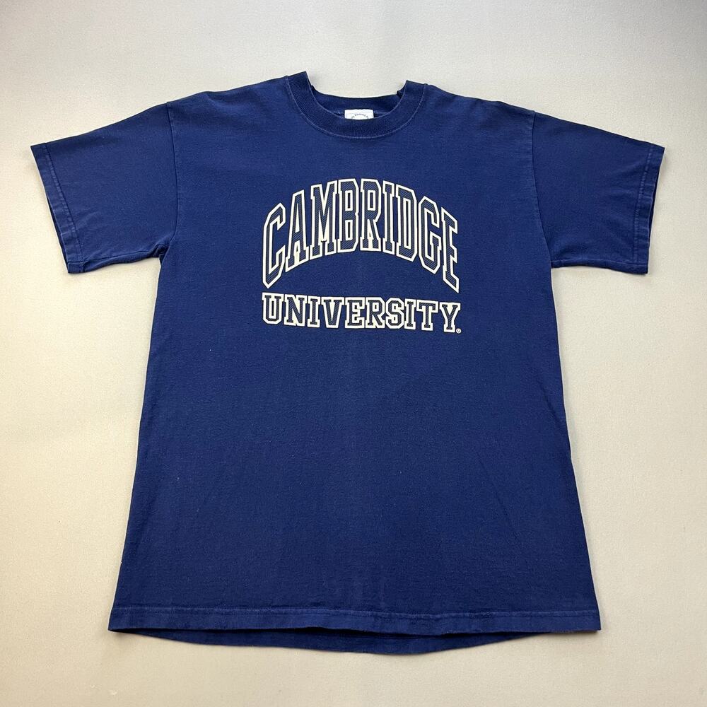 Vintage Cambridge University T-Shirt Adult Large Navy Blue College England 90s